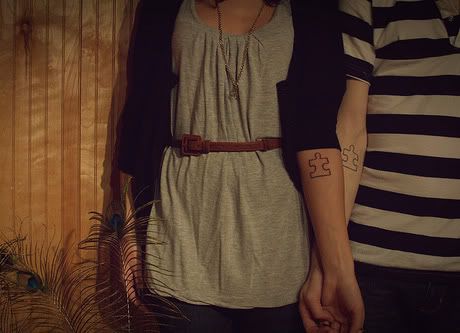 puzzle tattoo. Fitted like puzzle pieces