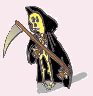 La mort= un squelette et une faux