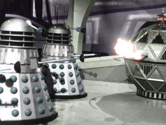 Doctor Who William Hartnell Chase Daleks Mechanoid colourised image