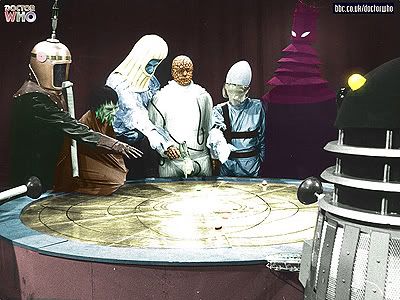 Doctor Who William Hartnell Daleks Master plan delegates colourised image