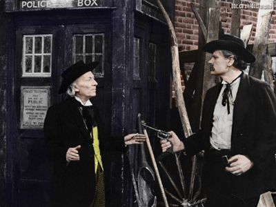 Doctor Who William Hartnell Gunfighters colourised image