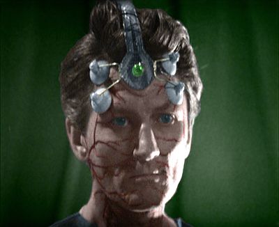 Doctor Who Patrick Troughton Moonbase Cyberman Evans colourised image