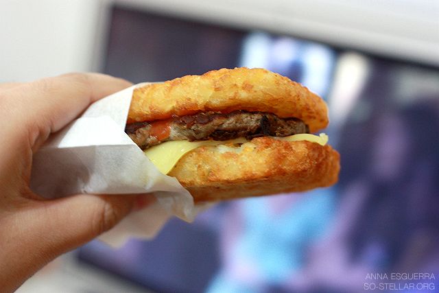 The actual hash brown burger The actual hash brown burger