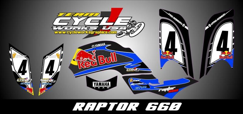 Buy Raptor 660 Yfm 660 Custom Graphics Kit Decals Graficas