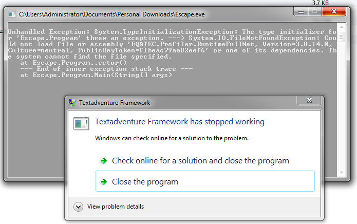 I get this error as soon as it launches.. [Windows 7 64bit]