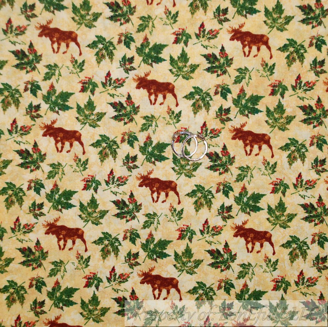 BonEful Fabric FQ Cotton Quilt VTG HORSE Scenic Western Cowboy Brown