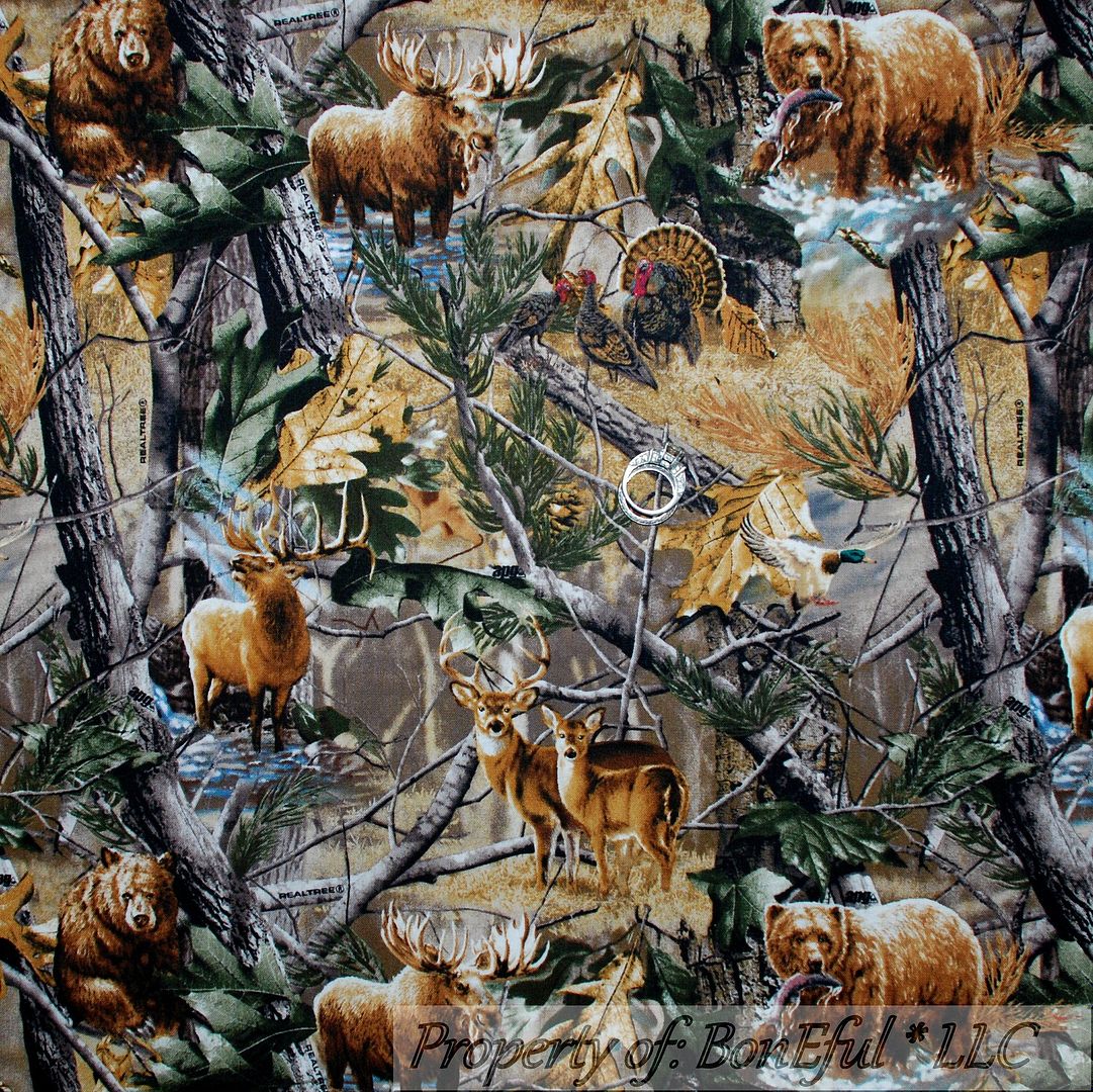 BonEful Fabric FQ Cotton Quilt Brown Bear Buck Deer Moose Turkey Camo ...