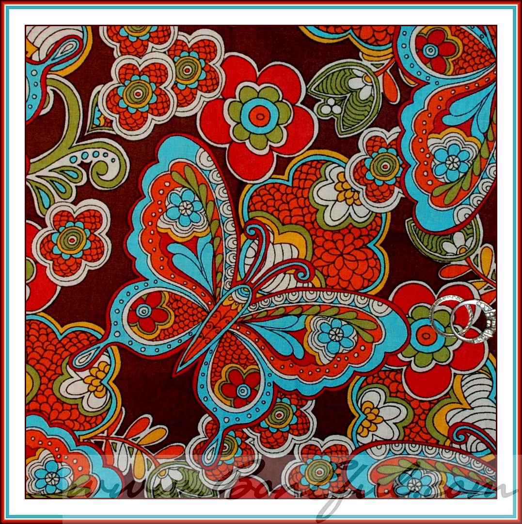 BOOAK Fabric Flower BOHO Bohemian Chocolate Butterfly Flower Retro Red ...