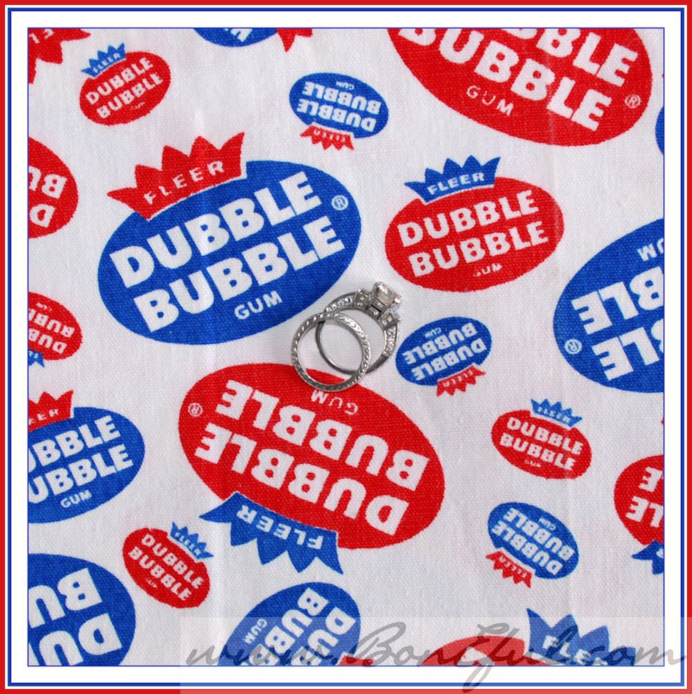 BonEful Fabric Cotton VTG GUM Dubble Double Bubble FLEER Antique