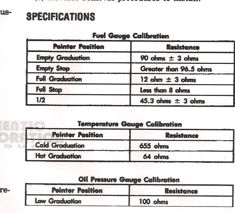 Auto Meter fuel gauge ohms Dodge Ram, Ramcharger, Cummins, Jeep