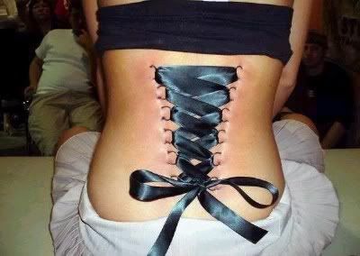 corset piercing for female on back body