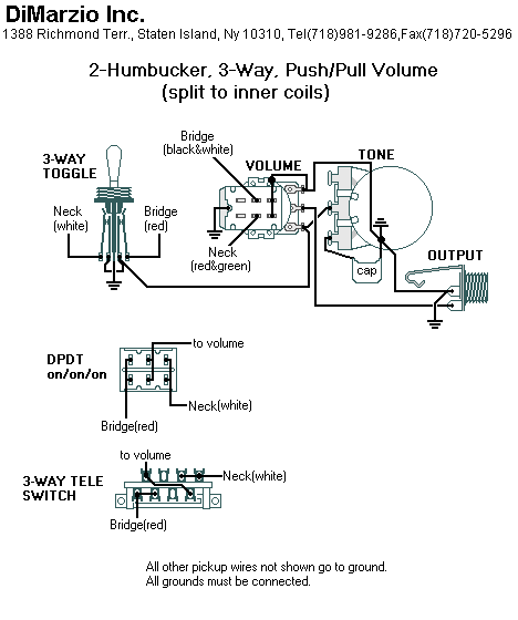 Complete Dimarzio Pickup Routing Specs/Wiring Diagrams | SevenString.org