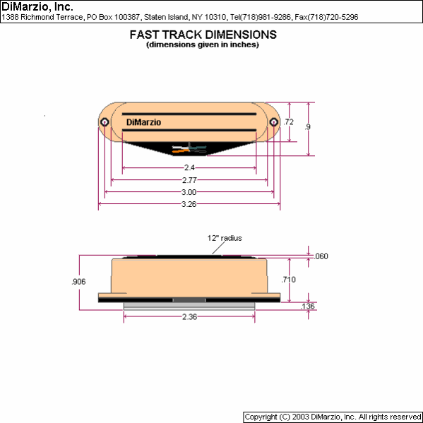 Complete Dimarzio Pickup Routing Specs/Wiring Diagrams | SevenString.org