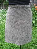 Dark Sage Paisley Corduroy Skirt Size L/XL *CLEARANCE*