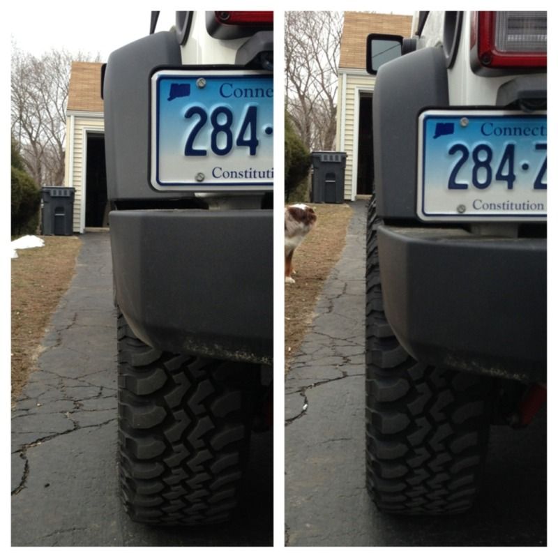 here s a before and after pic of the 1 5 spacers these are on a stock 