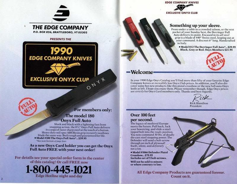 1988 5th Anniversary EdgeCo Catalog TalkBlade.Info Knife Forums