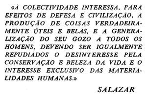Uma das citações de Salazar publicada num dos volumes da colecção