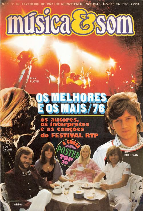 Reprodução da capa do número 1 de Música & Som, datado de 11 de Fevereiro de 1977