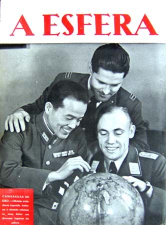 Contracapa do número 47, com uma fotografia de três oficiais, um alemão, um italiano e um japonês. * Image hosted by Photobucket.com