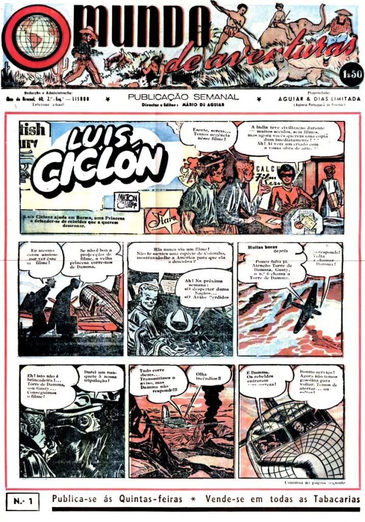 Capa do primeiro número de «O Mundo de Aventuras», com «Luis Ciclón».