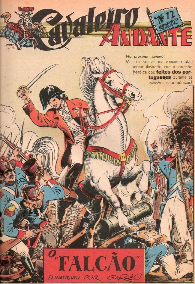 Capa do Cavaleiro Andante número 72, de 16 de Maio de 1953, onde foi anunciada a aventura que se inciaria no número seguinte.