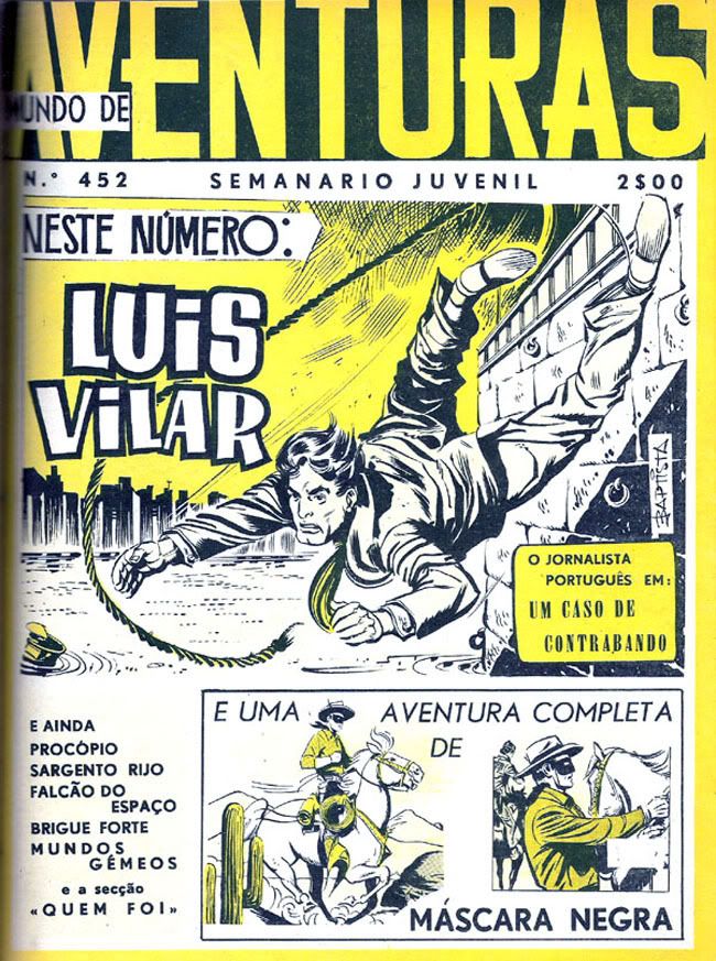 Capa de O Mundo de Aventuras nº 452, de 17 de Abril de 1958, onde se inicia a aventura.