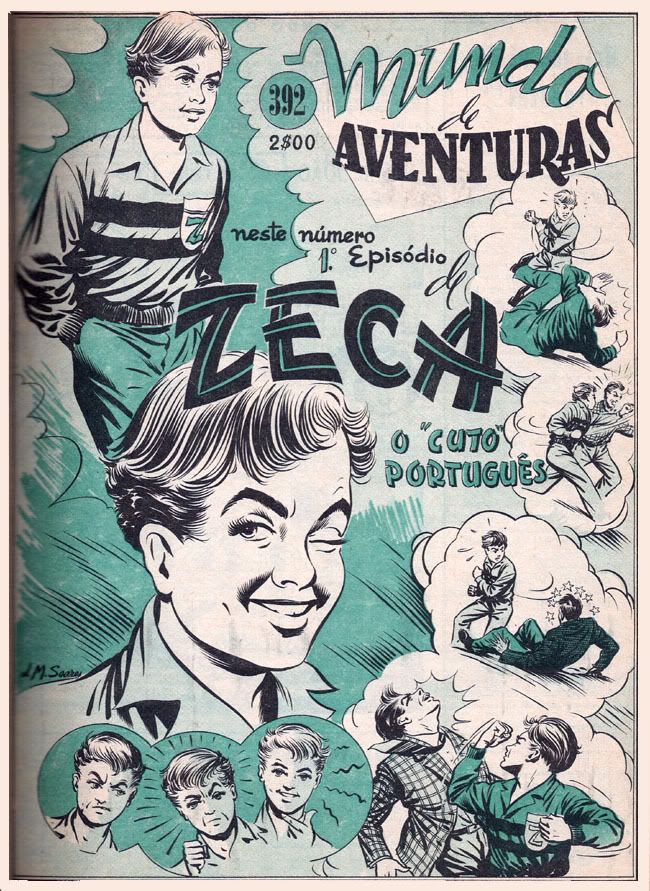 Capa do Mundo de Aventuras número 392, de 14 de Fevereiro de 1957, que apresenta a personagem em destaque, e onde se inicia a aventura aqui divulgada.