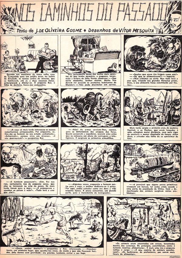 Reprodução da primeira página da aventura, publicada n'O Mundo de Aventuras nº 405, de 16 de Maio de 1957. Clique para aumentar.