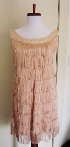 peach fringe dress