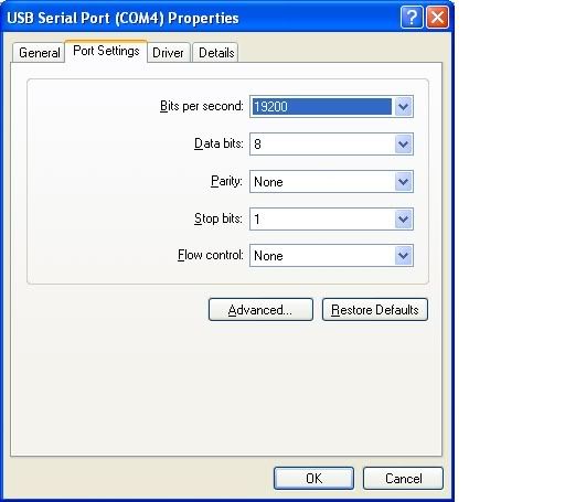 Dos Serial Port Settings