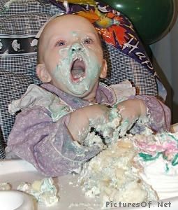 baby eating cake photo: Baby eating cake! crazycakebaby.jpg