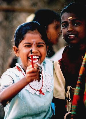 A jubilant kid in Ettimadai Village