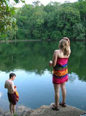 Karin and Toby at Lake Nkuruba