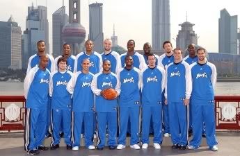 The Orlando Magic pose for a team portrait in China