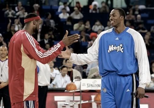 Dwight Howard and LeBron James in China