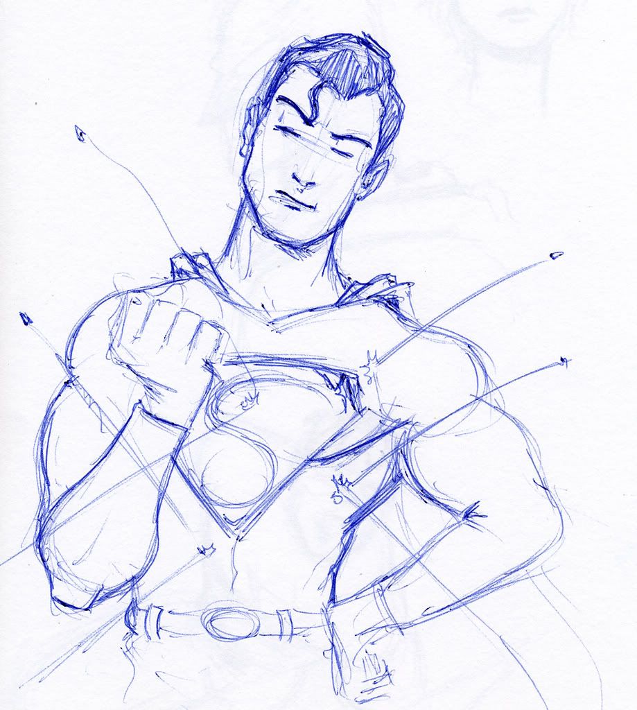sketch of superheroes