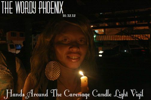 hands around the carenage candle light vigil post