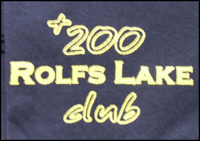 Rolfs Lake 200+ club Tee Shirt logo