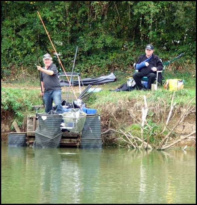 Dave was into a decent fish as Chris looked on