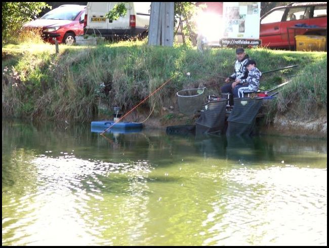 Paul watches on as Liam plays a Carp