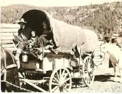 Covered wagon- black &amp; white