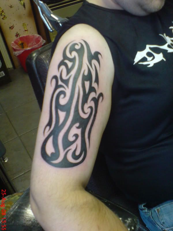 Tribal Guitar tattoo. My friend Steve (guitar player with Steve Gilroy Band, 