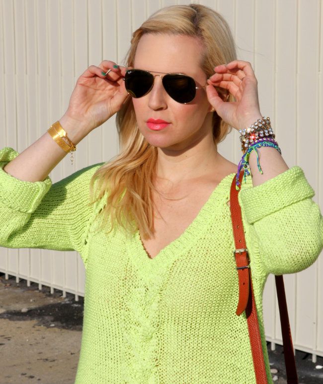 Lime green sweater on sale outfit