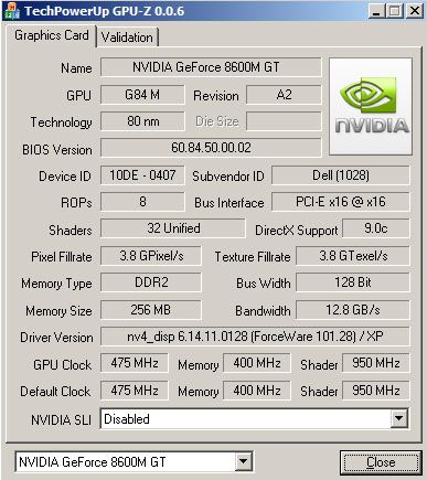 Geforce 8600M GT DDR2