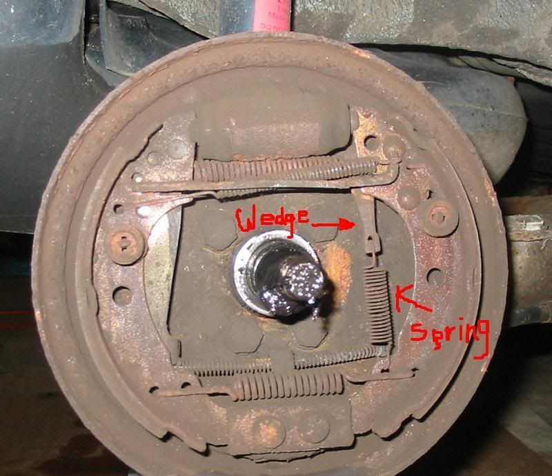 rear drum brake adjuster wedge Sheered screw? VW Vortex