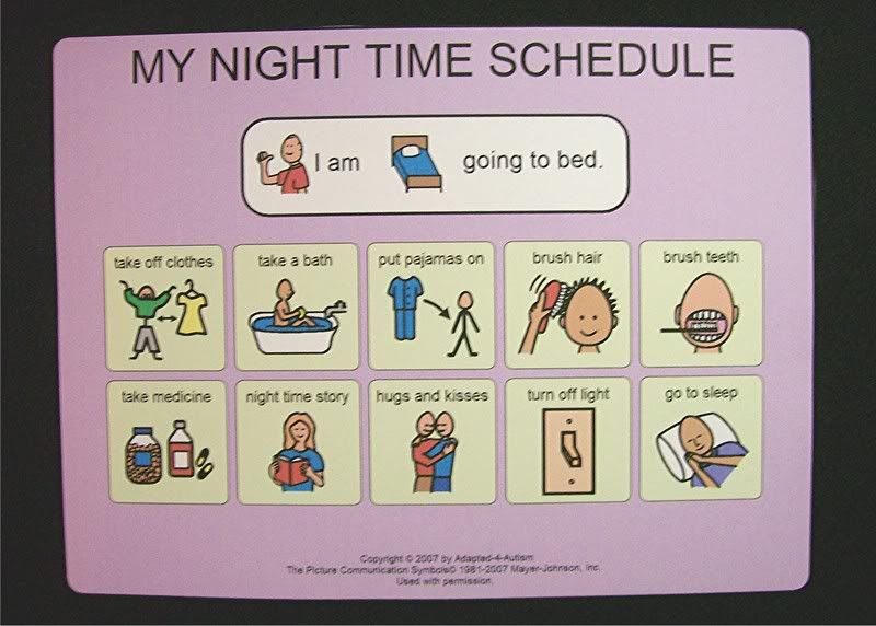 Bed Night Time Schedule Picture Card~pecsautism