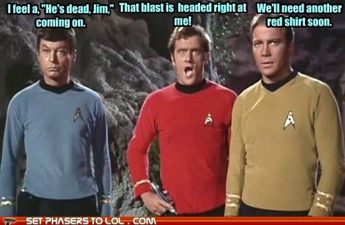 Star Trek - 'Best Red Shirt Joke Survivor' - the winner is ...