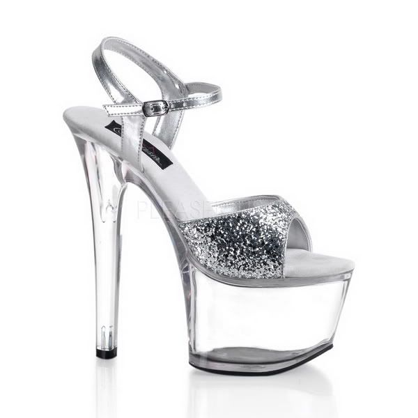 PLEASER SKY 310 STRIPPER GLITTER POLE DANCE SHOES