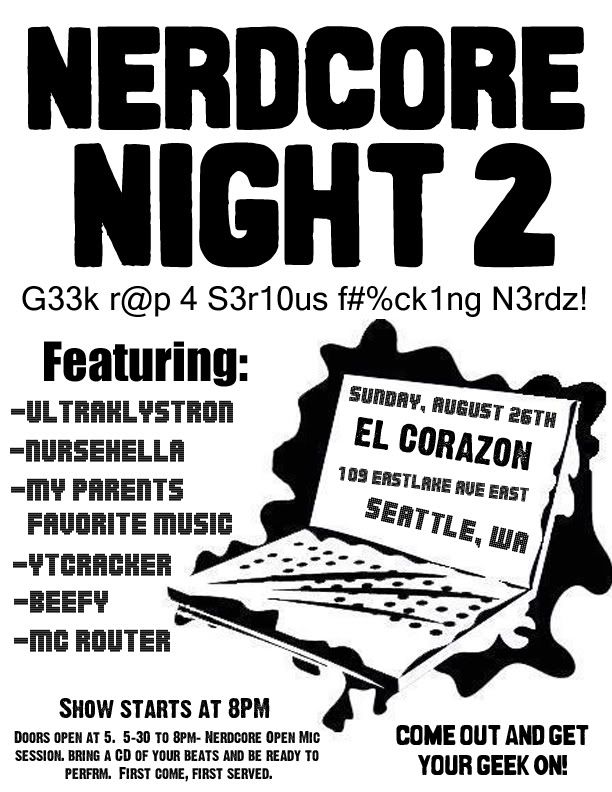 nerdcore night 2007 flyer