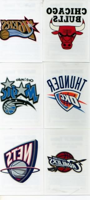 30 tattoo cards featuring all 30 NBA team logos.